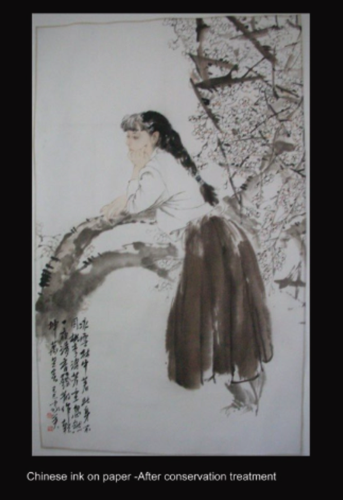 Chinese ink on paper - After conservation